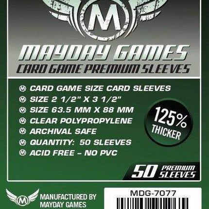 Mayday Games: Clear Standard Card Sleeves (50x) 63.5mm x 88mm
