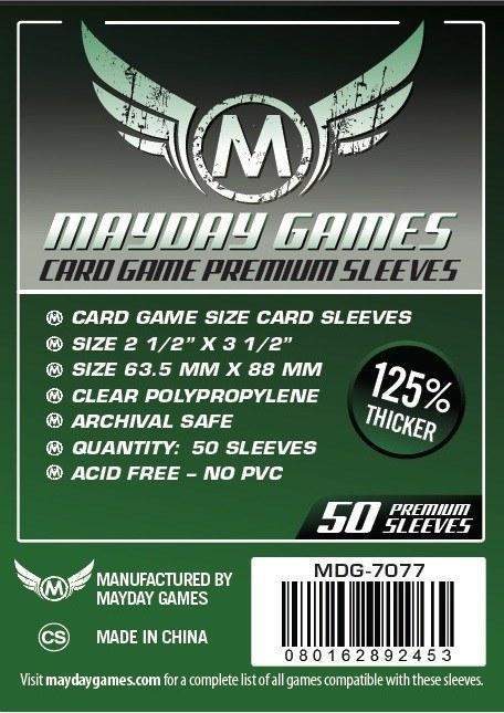 Mayday Games: Clear Standard Card Sleeves (50x) 63.5mm x 88mm