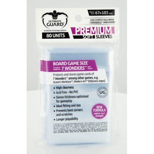 Ultimate Guard Premium Soft Sleeve Board Game Size (80 Sleeves)