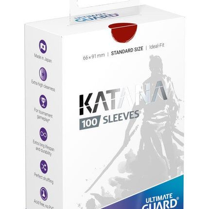 Ultimate Guard Katana Sleeves Standard Size (100) - Red